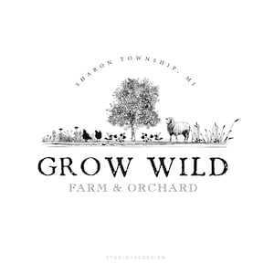Farm Logo - Premium Branding Package - Custom Logo Design - Barn Logo Design - Rustic Farm Logo - studio160desig - Handdrawn Logo