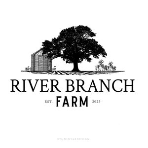 Farm Logo - Premium Branding Package - Custom Logo Design - Barn Logo Design - Silo Rustic Farm Logo - Landscape Art - Hand drawn Logo