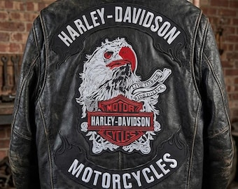 Harley Davidson Eagle Rockers Embroidery Patch Set (3 Pcs) Iron On Jacket Vest
