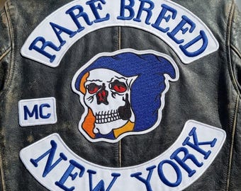 Rare Breed MC New York Biker Jacket Patches (Set of 4)