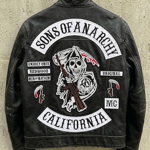 Son Of Anarchy California Mc 35 cm geborduurde patches set van 10 stuks
