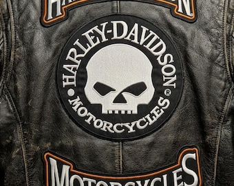 Harley davidson Willie Rockers white skull Embroidery patch biker motorcycle patch