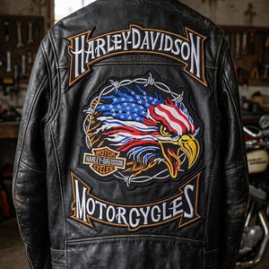 harley Davidson Adler style Stickerei Flicken 3er-Set zum aufbügeln