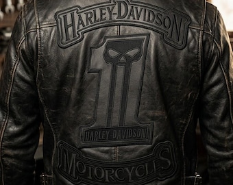 Harley Davidson No. 1 Skull Embroidery Patch Iron On for Vests Jackets