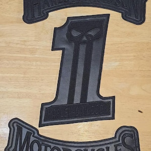 Harley Davidson No. 1 Skull Embroidery Patch Iron On for Vests Jackets image 3