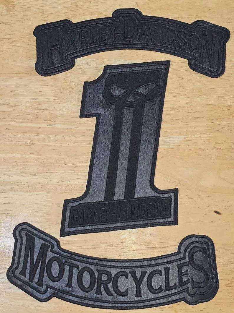 Harley Davidson No. 1 Skull Embroidery Patch Iron On for Vests Jackets image 3