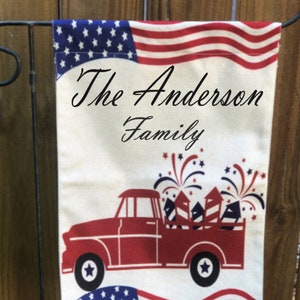 Patriotic Flag-4th Of July Flag-Red White And Blue-Patriotic Yard Decor-Rustic Decor-Outdoor Decor-Personalized Flag-Home Decor