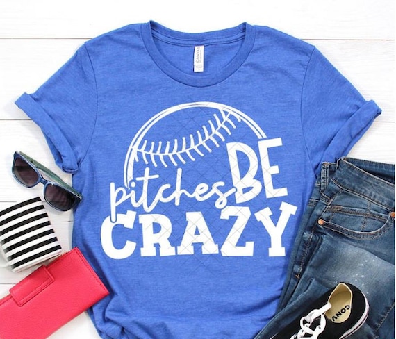 Baseball Mom Tshirt-Pitches Be Crazy-Baseball Tee-Team Mom Gift-Baseball Gift-Bella Canvas Tees
