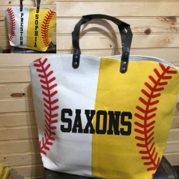 Sport Tote Bag-Baseball Tote Bag-Softball Tote Bag-Split Sport Tote Bag-Extra Large Tote Bag-Custom Tote Bag-Personalized Bag-Mothers Day