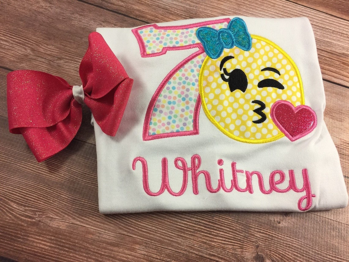 Girl Emoji Shirtemoji Birthdaygirl Birthday Shirtcustom Etsy