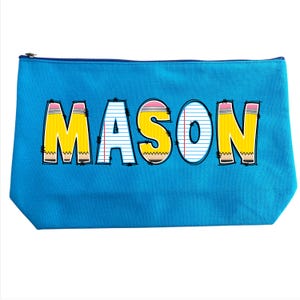 Personalized Pencil Pouch, Custom Pencil Bag, Zippered Pouch, Back To School, School Supplies