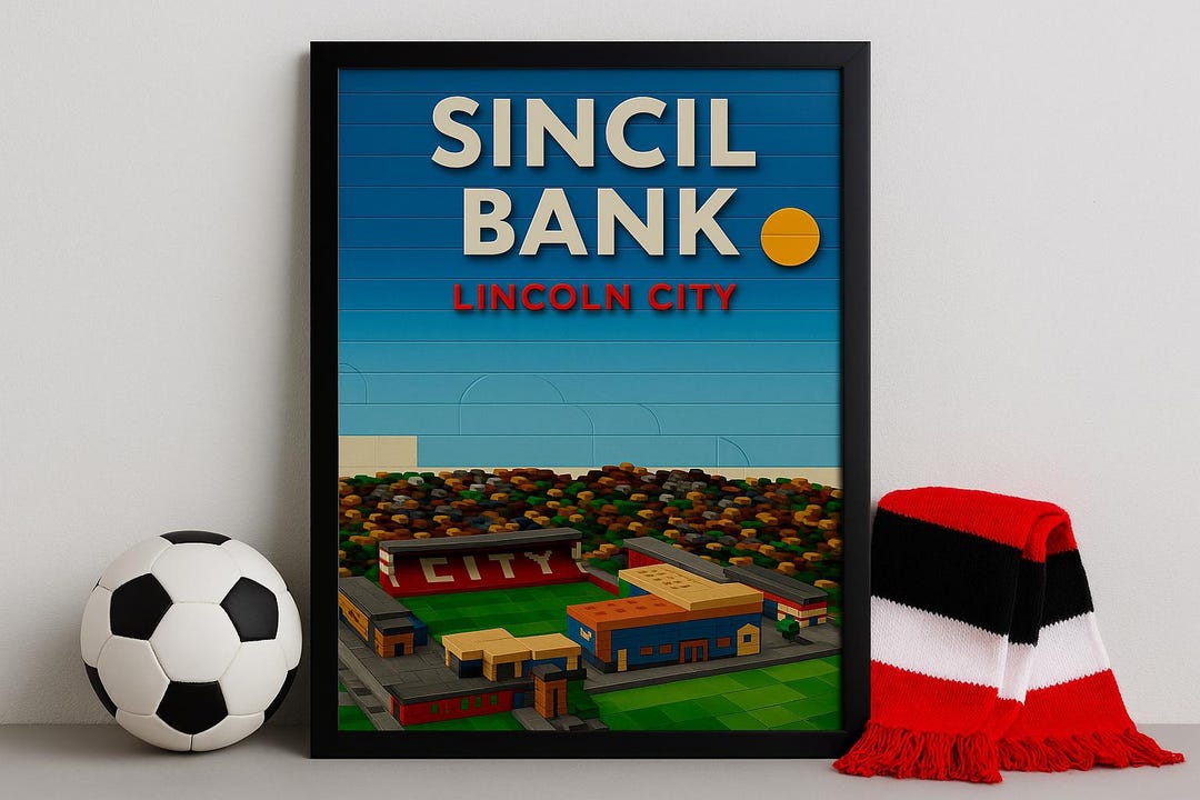 Sincil Bank Stadium Poster: Lincoln City FC Geometric Brick Art Print ...