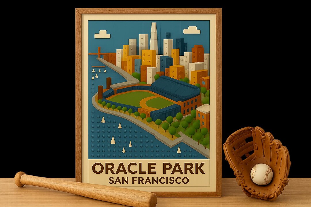 Oracle Park Geometric Poster – San Francisco Giants Baseball Wall Art ...