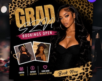 Boekingsflyer afstuderen, speciale flyer afstuderen, promotiedeals, Grad Books Open, boekingsflyer afstuderen Nail, haar, Lash Tech-flyer