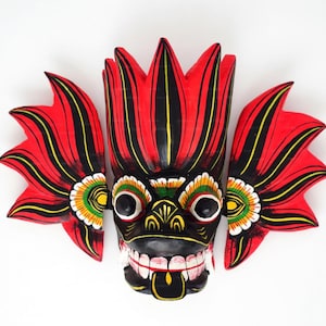 スリランカ製 ラクシャ仮面 ペア 魔除け 木彫り 民族工芸 Amazon.co.jp: SriLankan 木彫り 壁掛け ホームインテリア