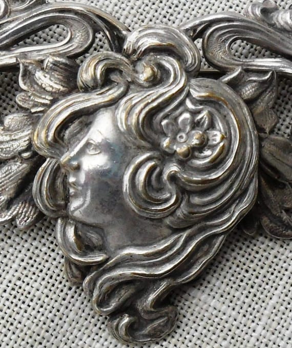 Broche Double Face Art Nouveau Années 1900 - Diamètre 3cm Avec Petit Défaut