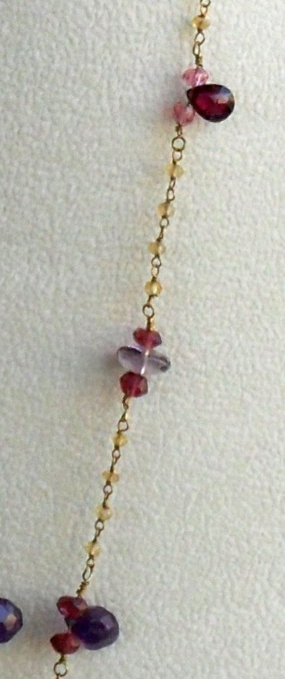 Delicate and Dramatic Gemstone Necklace with Amet… - image 5