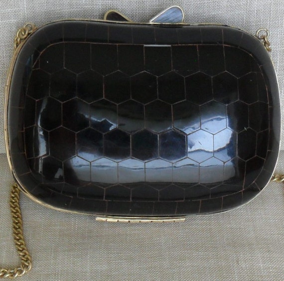 Vintage Box Tortoiseshell Minaudiere or Shoulder … - image 5