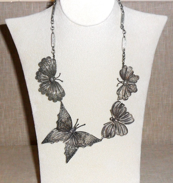 One of a Kind Vintage Butterfly and Chain Necklace