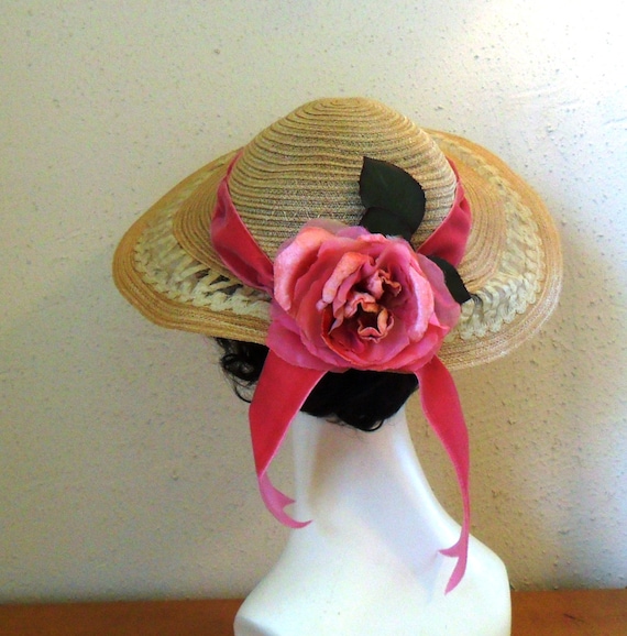 Charming Vintage Crioline Halo Hat With Rose Ribbon and Silk  display picture 2