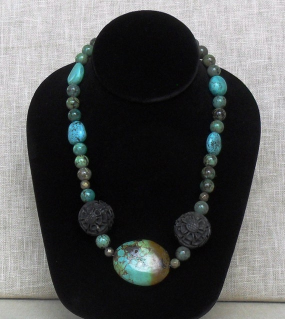 Incredible OOAK Chinese Turquoise Necklace with Na