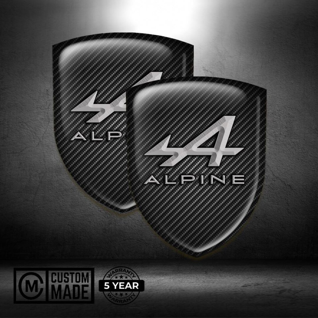 Alpine Emblem Sticker Overlay – Set of 2 Custom Domed Resin Car Badge ...