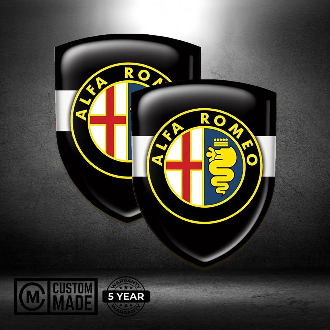 Alfa Romeo Emblem Sticker Overlay – Set of 2 Custom Domed Resin Car ...