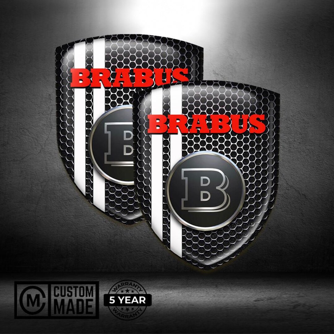 Brabus Emblem Sticker Overlay – Set of 2 Custom Domed Resin Car Badge ...