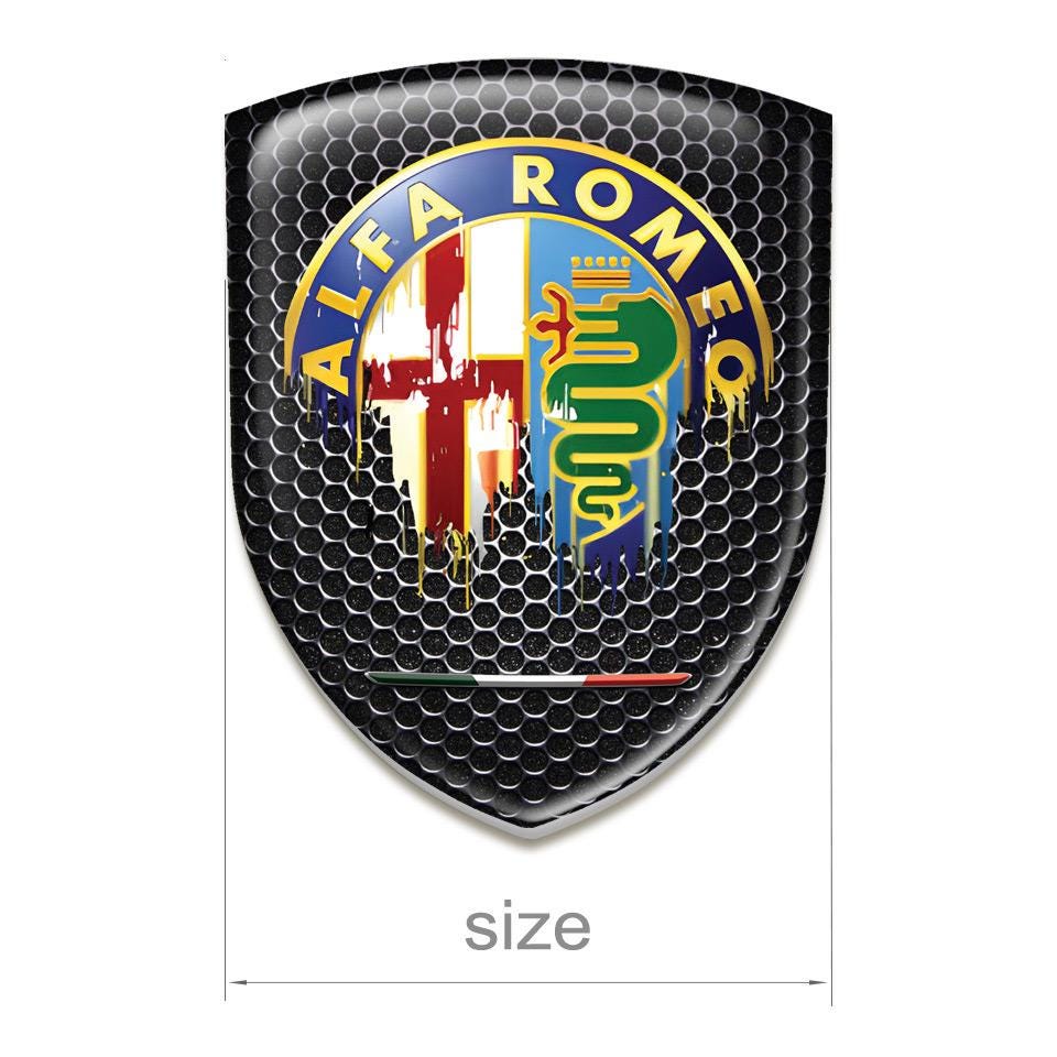 Alfa Romeo Emblem Sticker Overlay – Set of 2 Custom Domed Resin Car ...