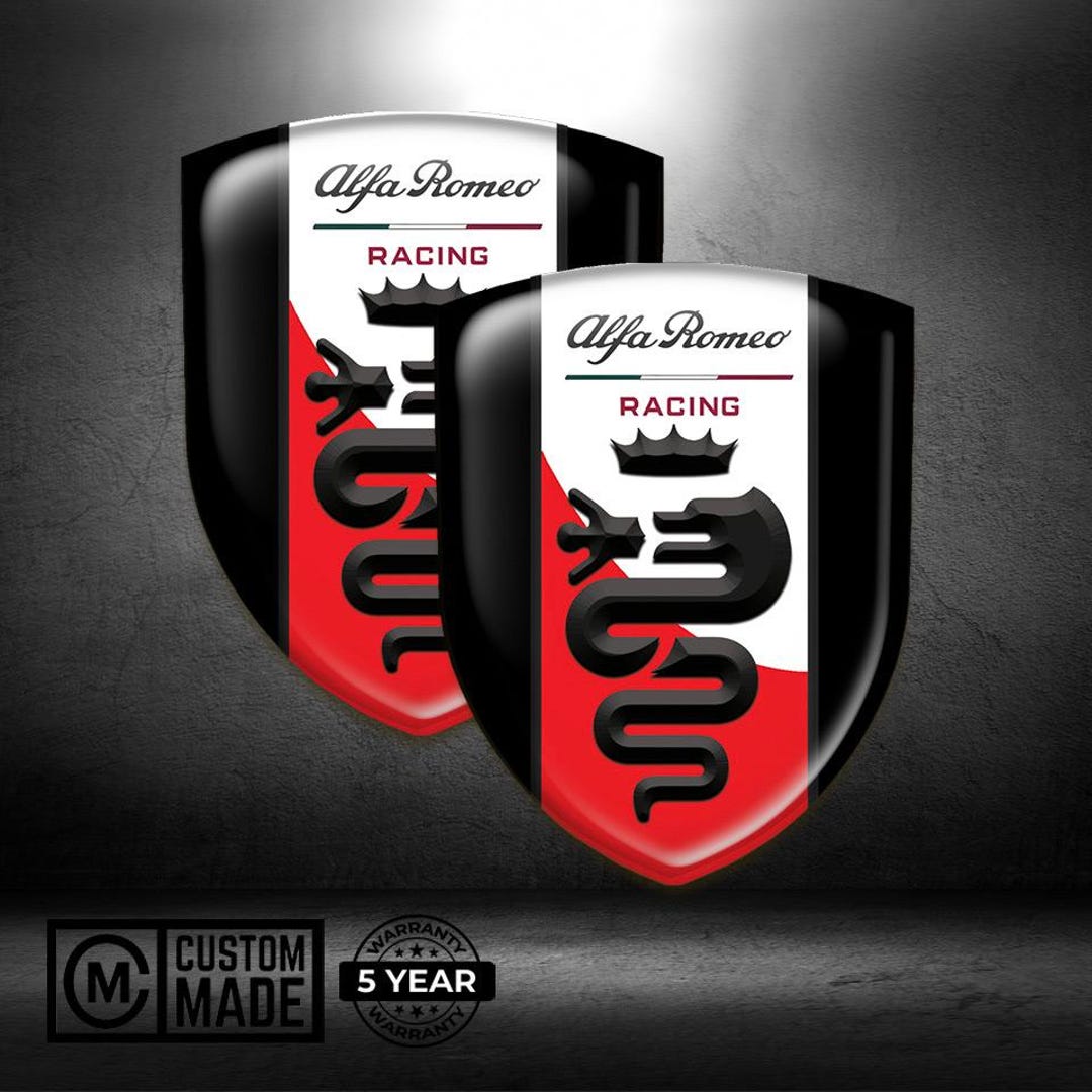 Alfa Romeo Emblem Sticker Overlay – Set of 2 Custom Domed Resin Car ...