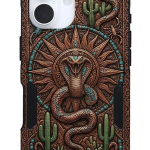 OtterBox Commuter iPhone-hoesje – Desert Serpent, MagSafe-compatibel, dubbele bescherming