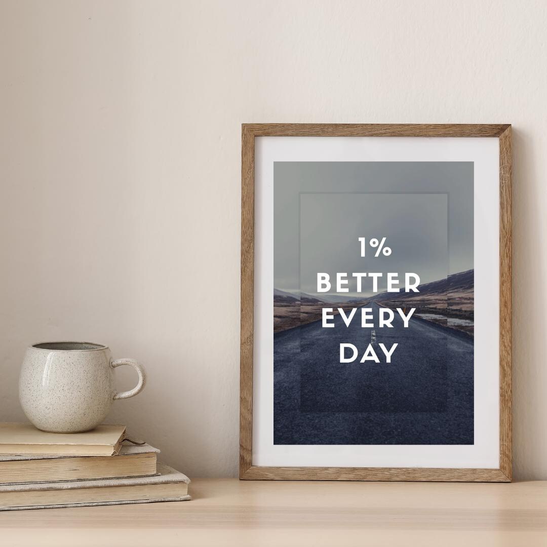1% Better Every Day - Hard Work Success Inspiration Poster - Workaholic ...