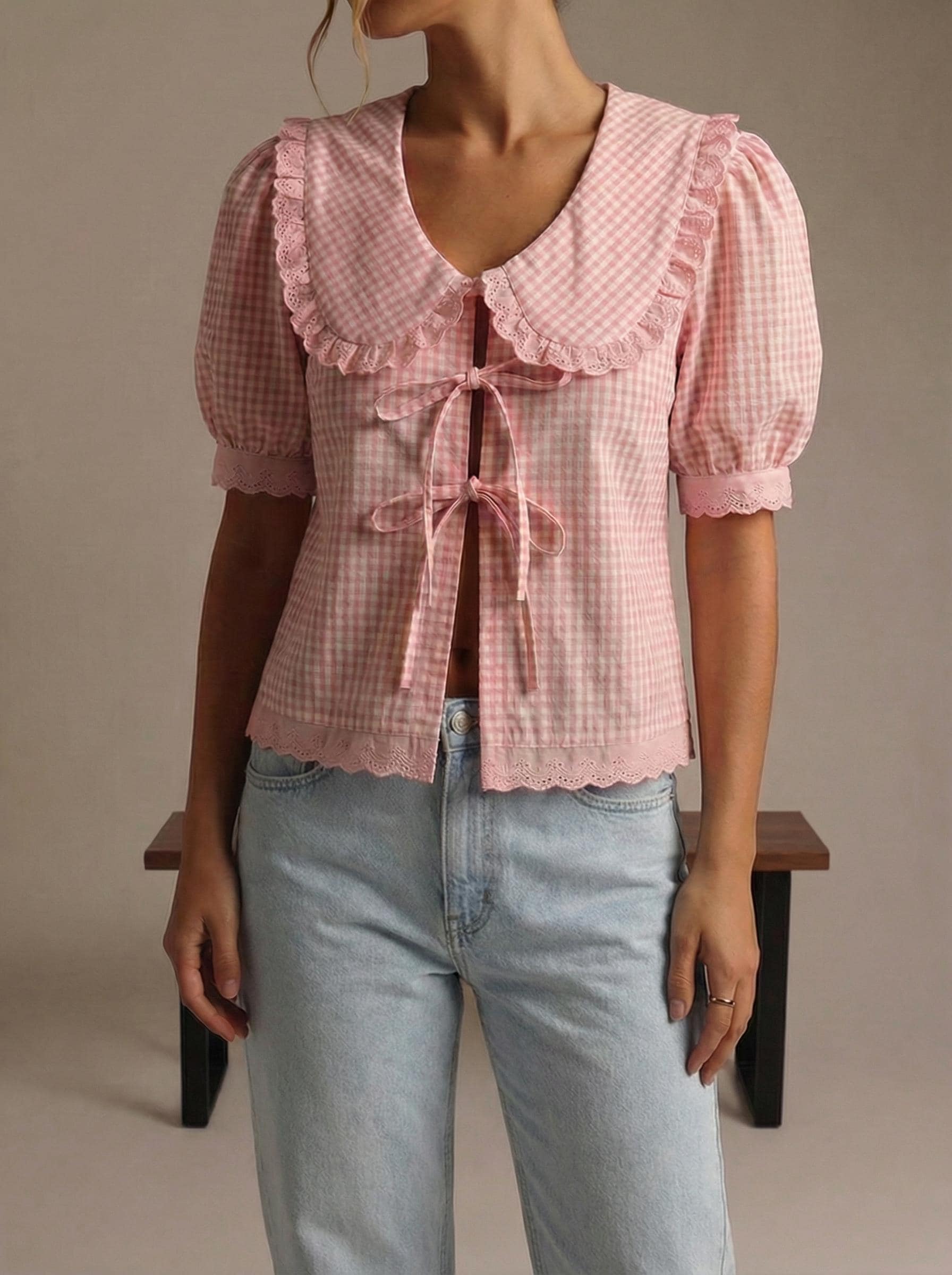 Puff Sleeve Blouse Sewing Pattern | Tie Front Blouse PDF | Summer Top ...