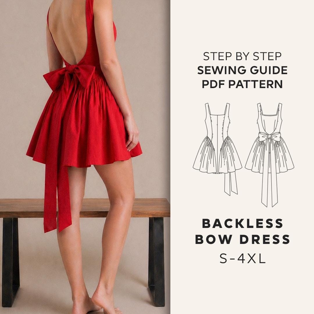Backless Dress With Bow - Etsy