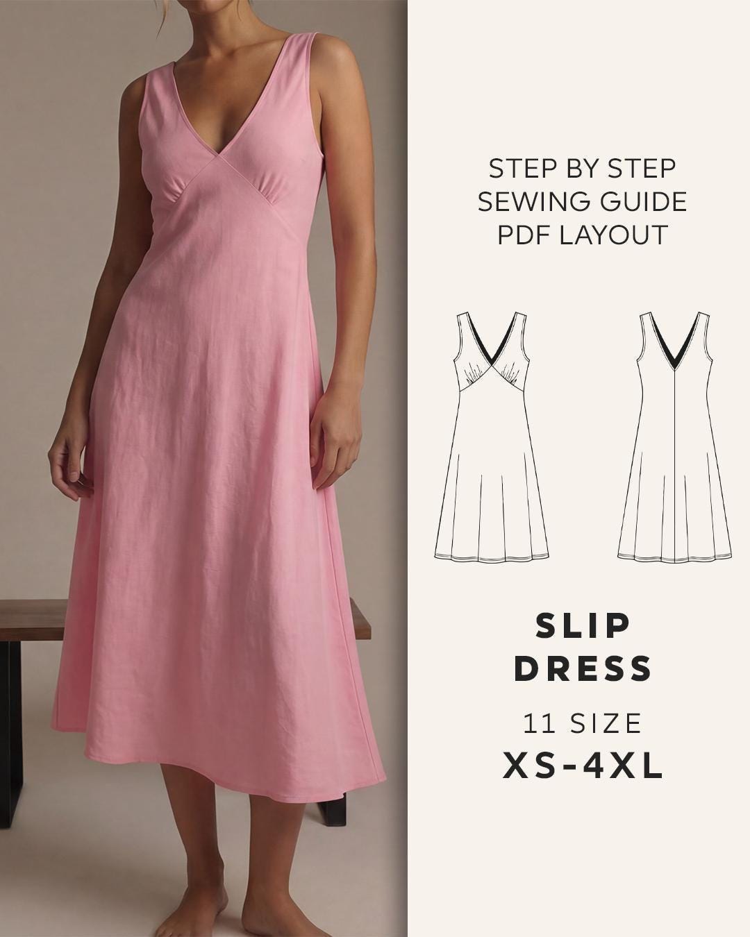 navy blue dress for baby girl S9745 (PDF) | Misses' Slip Dress in Three Lengths main image 1
