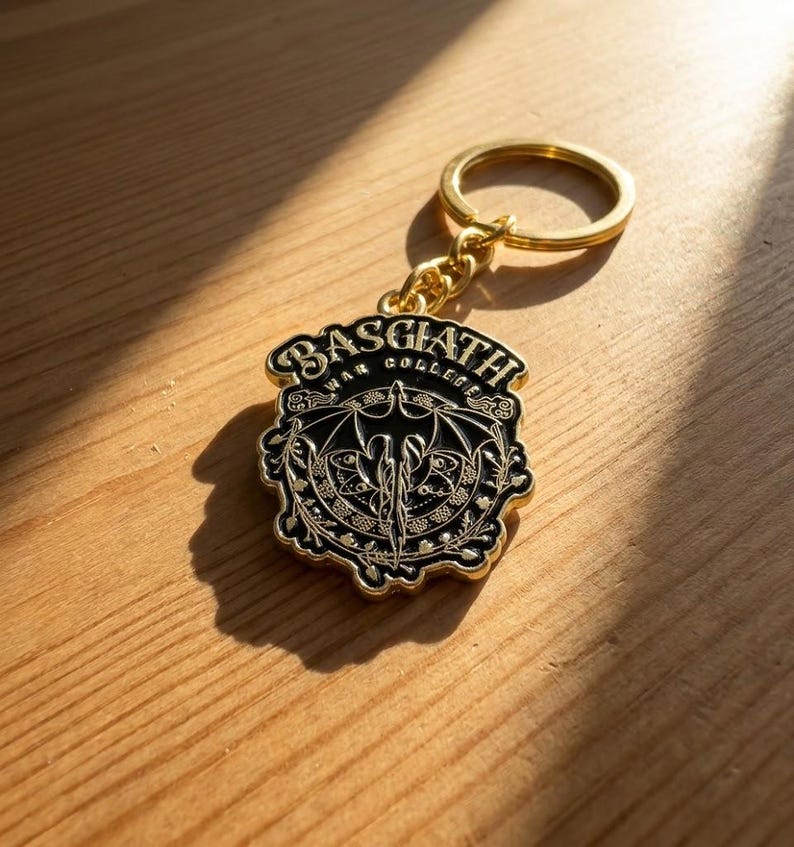 Basgiath War College Keychain, Fourth Wing Acrylic Charm, Dragon Rider Bag Accessory, Romantasy Book Lover Gift, Bookish Merch image 3