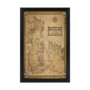 Westeros and Free Cities Map Canvas Art Print – Fantasy Wall Decor