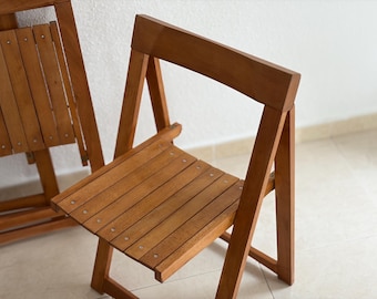 Silla plegable Trieste de Aldo Jacober - Madera maciza de haya - Fabricada en Yugoslavia en la década de 1970