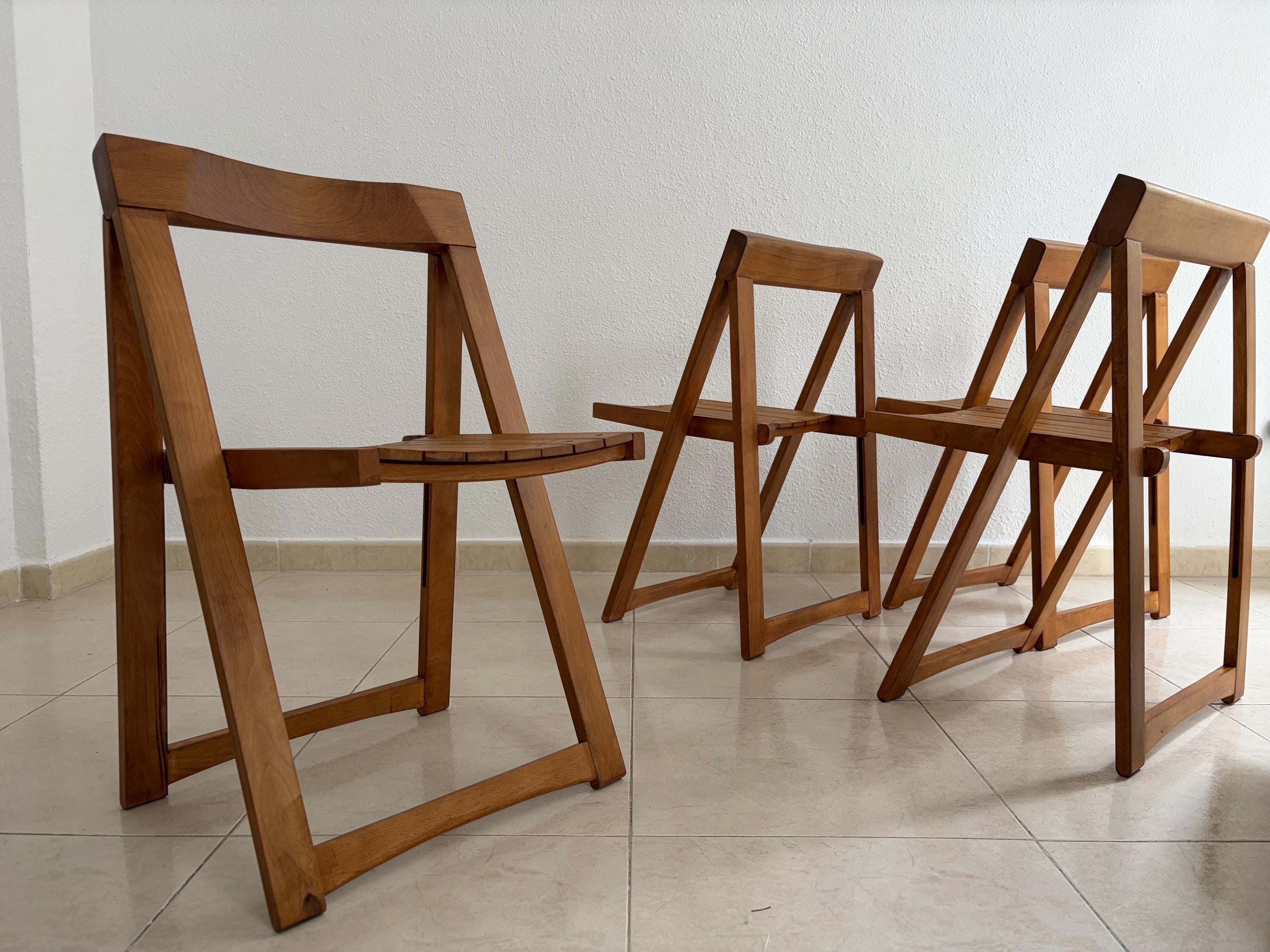 Aldo Jacober Trieste Folding Chair - Solid Beech Wood - Made in