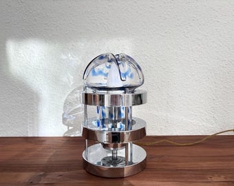 Lámpara de mesa Membrana de cristal de Murano de los años 70 - Atribuida a Toni Zuccheri para AV Mazzega - Era espacial