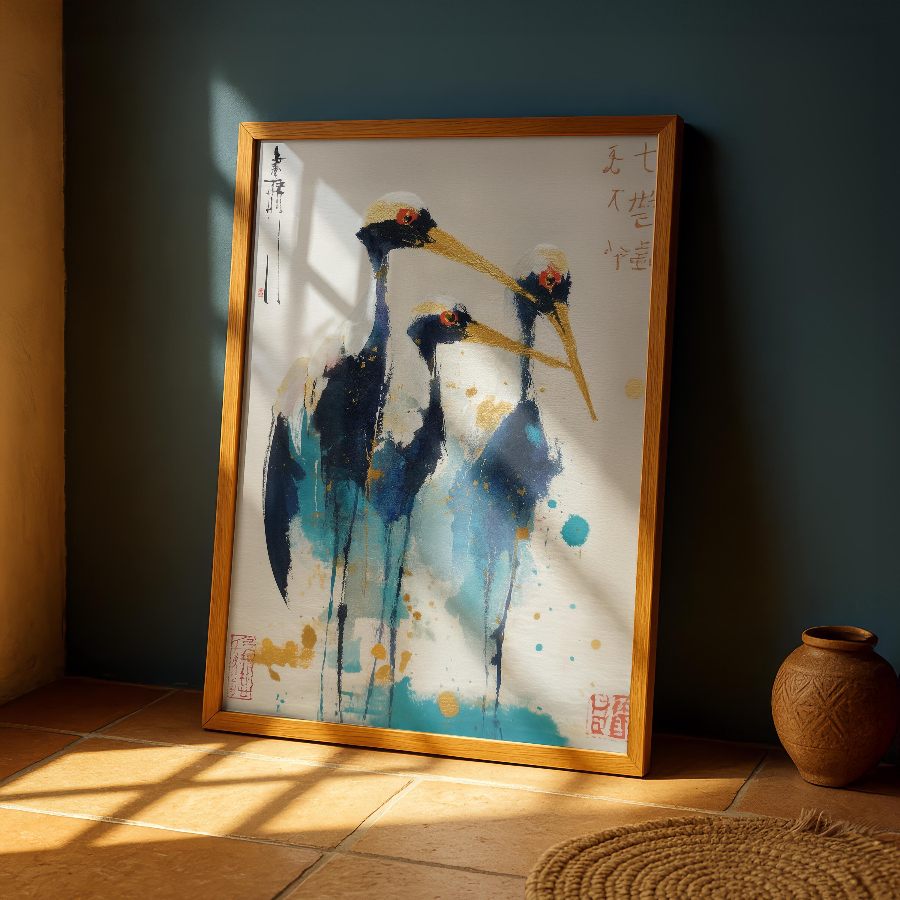 Japanese Bird Ink Painting - Etsy