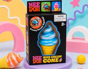 NeeDoh Bonito Cono de Helado Blandito, Juguete Sensorial Kawaii, Regalo para Aliviar el Estrés