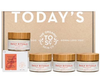 The Organic Skin Co. dagelijkse rituelen balancerende gezichtscrème, verpakking van 4