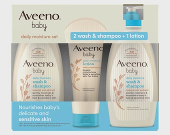 Zestaw nawilżający Aveeno Baby, 2 mydła i szampony + balsam, 44 uncje płynu