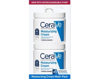 Cerave vochtinbrengende crème verwisselbaar multipack, pot van 16 oz met pompje + pot van 16 oz