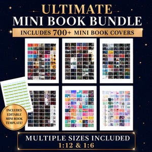 Mini Book Covers printable Bundle | 700+ Printable Dollhouse Books, Crafts (Digital Download)