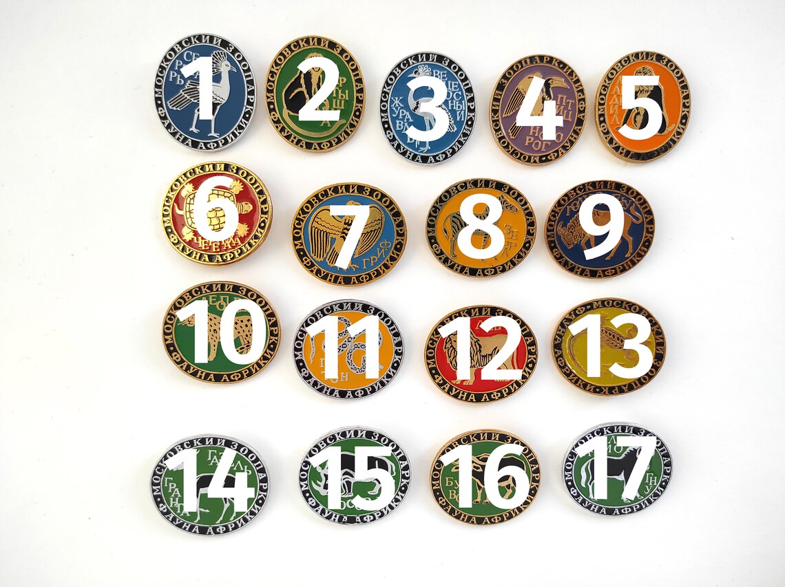 Animals of Africa Enamel Pins Metal Badge Brooch Vintage Etsy