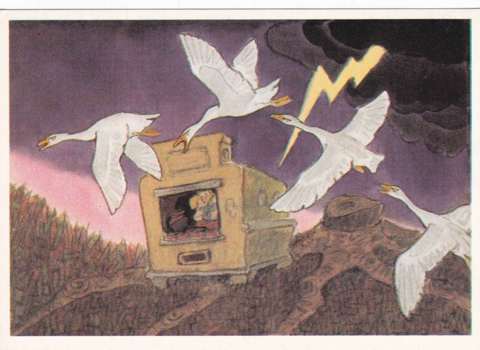 русские народные сказки. картины к сказке гуси лебеди. толстой а. русская сказка гуси лебеди. рачев.