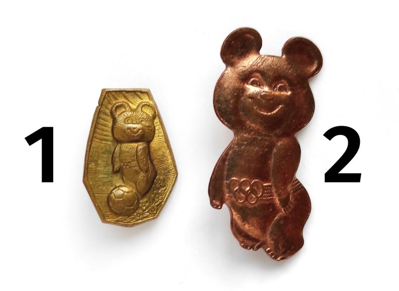 Misha the Bear Olympic Games enamel pins badges cute cartoons sports Moscow Mishka Vintage Soviet souvenir 1980