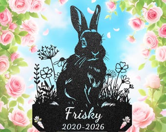 Custom Rabbit Loss Memorial Sign, Rabbit Gravestone, Personalized Garden Bunny Decor, Rabbit Gravestone